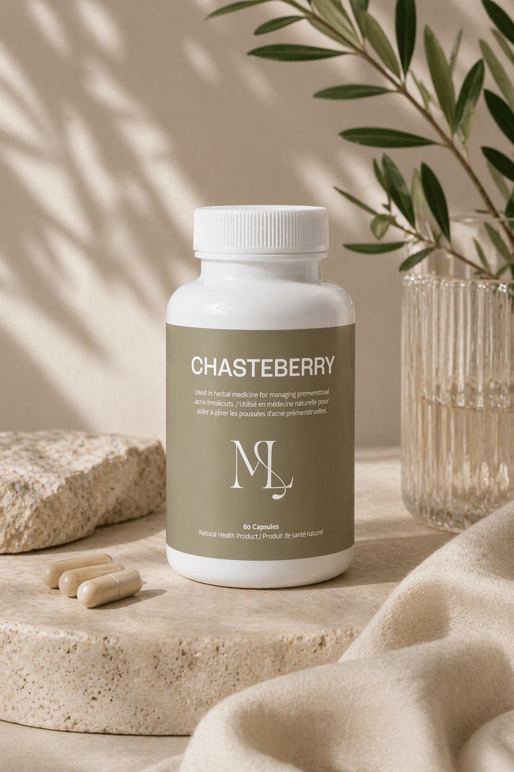 ML Chaste Berry - Hormonal Acne Supplement for Premenstrual Breakouts & Cycle - Related Acne - ML Aesthetic Clinic